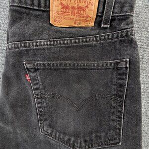 VTG Levis 550 Jeans Black Denim Relaxed Fit Workwear Y2K Charcoal ACTL 36X32.5